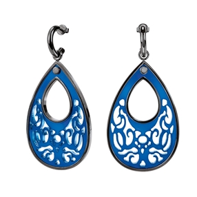 Desire Drops Blue Acrylic Medium Earrings-